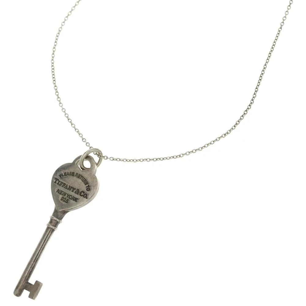 TIFFANY Co to Heart Key Necklace Silver